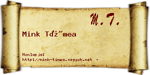 Mink Tímea névjegykártya
